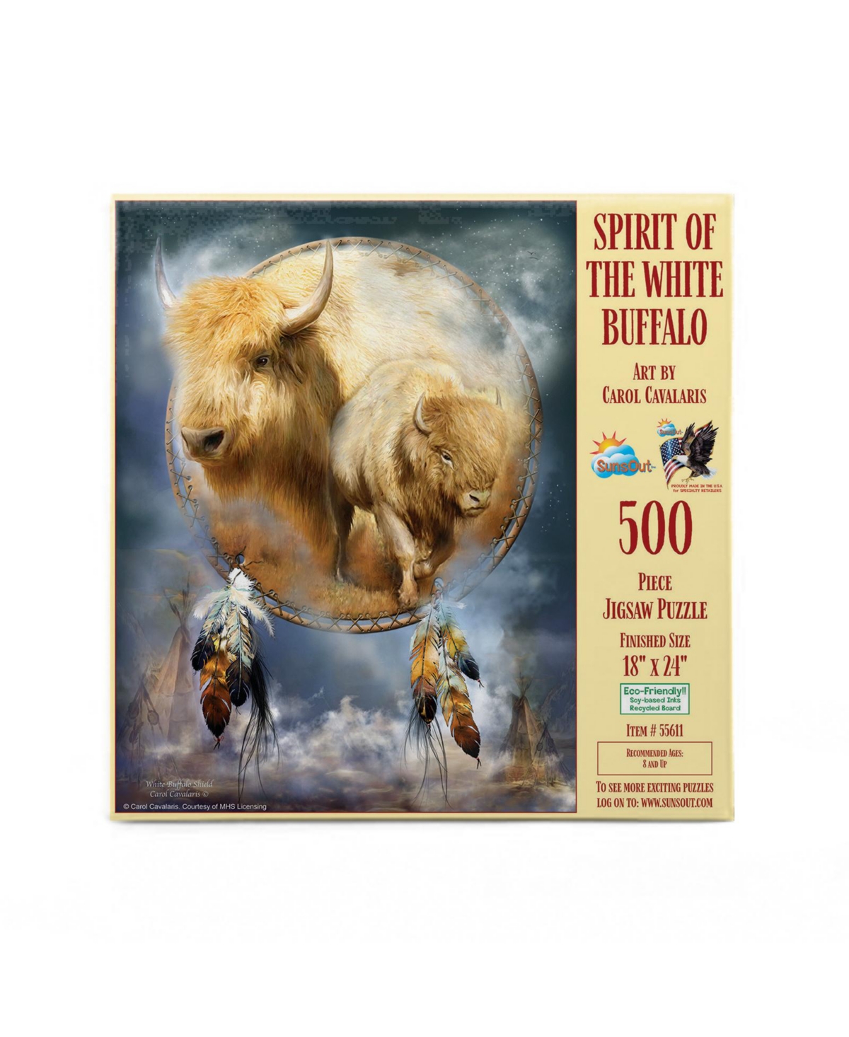 SunsOut Spirit of the White Buffalo 500 piece Jigsaw Puzzle for Adults