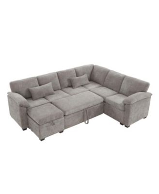 97" L-Shaped Sectional Sofa with Ottoman