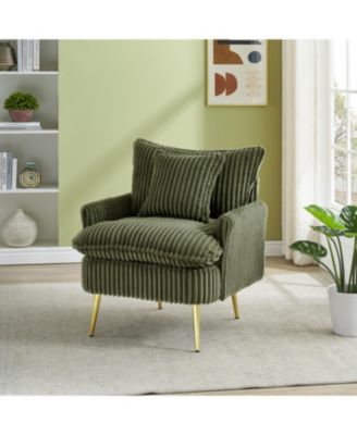 Streamdale Green Corduroy Accent Chair - Apartment, Office, Living Room