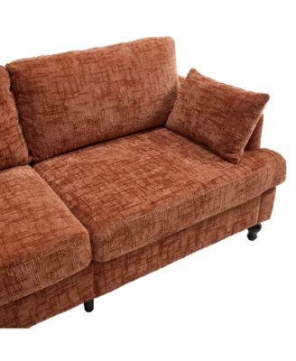 Streamdale Modern Chenille 2-Seater Sofa w/ LED, USB & Storage