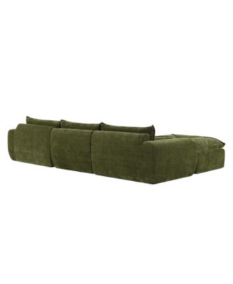 116" Fully Compressed Sofa, High Density Foam, No Assembly, Chenille