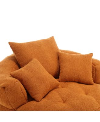 Chenille Sleeper Sofa Chair - Modern Fluffy Lounge Seat