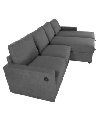 + 103.9" + Fabric (assuming material is fabric) + Storage Chaise & USB + Sectional Sofa
