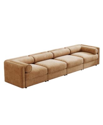 Streamdale Modular Sectional Sofa, Storage, Cylindrical Backrest, Camel