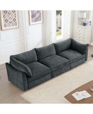 3-Seater Chenille Storage Drawers Sofa