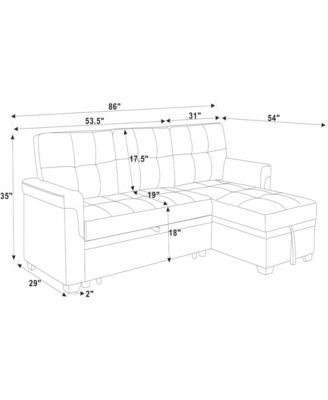 86" Upholstered Pull-Out Sofa Bed