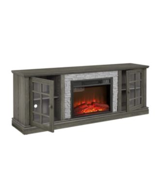Streamdale 70" TV Stand with Fireplace & Storage, Grey Media Console