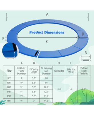 Trampoline Replacement Safety Pad Waterproof PVC Foam Spring Cover For Inner Net