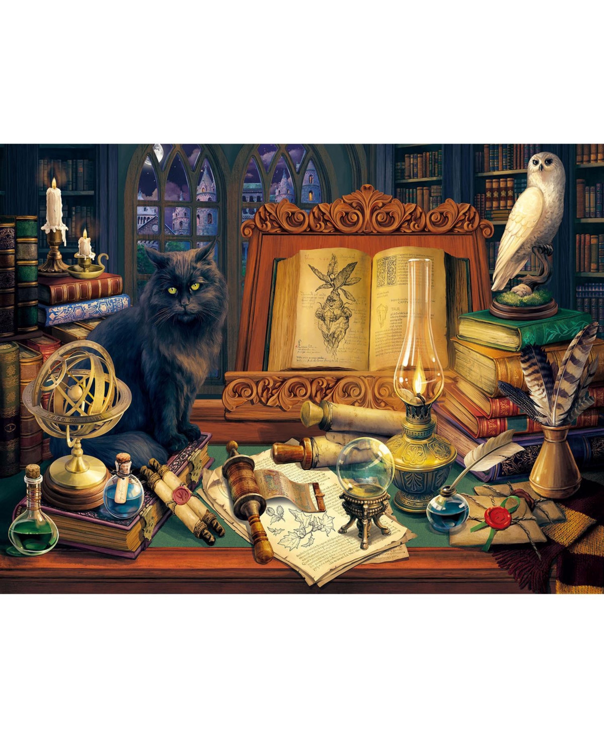 SunsOut Magic Library 500 piece Jigsaw Puzzle for Adults