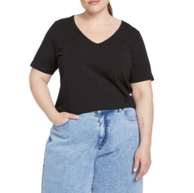Plus Size Double V Tee