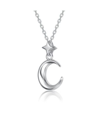 Sleek Crescent Moon and Star Necklace