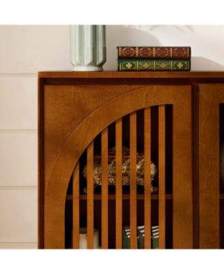  Mid Century Fluted Sideboard Cabinet - Walnut