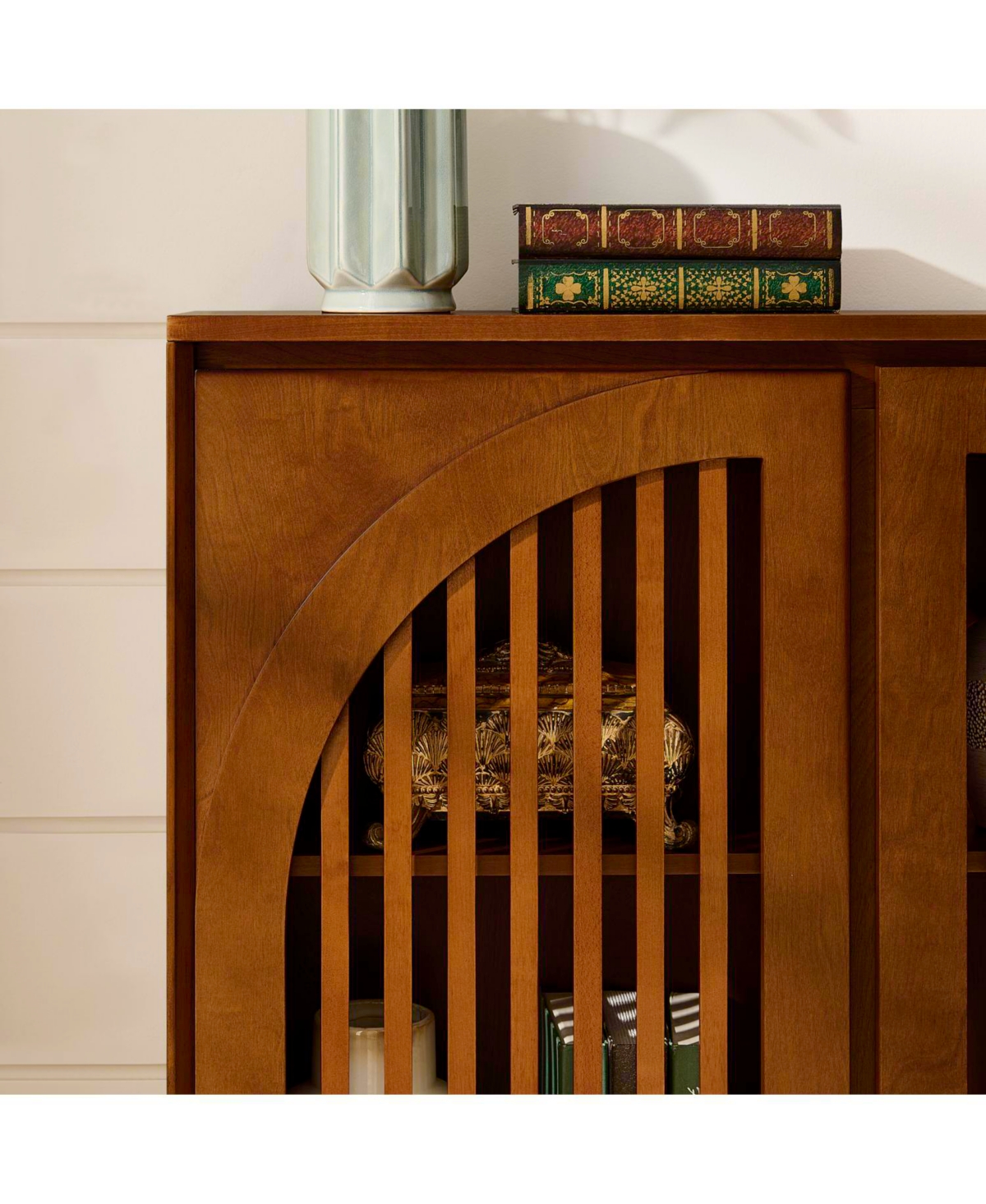 Streamdale Furniture Mid Century Fluted Sideboard Cabinet - Walnut