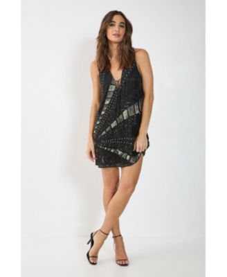 Women's Plunge Sequin Mini Dress