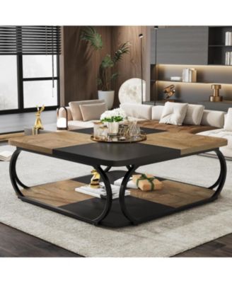 2-Tier Low Coffee Tables, with Metal Frame