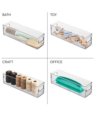 Set of 6 Plastic Stackable Fridge Bin with Handles