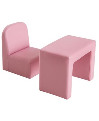 2-in-1 Kids Sofa, Convertible Table and Chair Set,