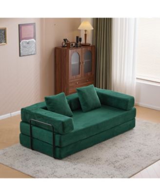 Corduroy Floor Sofa Bed - Dark Green