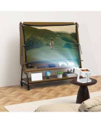 Streamdale Mobile TV Stand with Mount & Projector Screen for 32-50" TVs