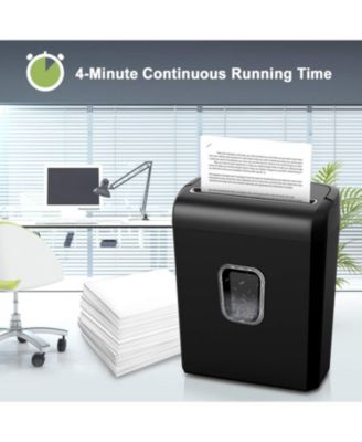 6-Sheet Micro-Cut Shredder, P-4 Security, Shreds Paper/Cards/Staples/Clips, 3.4Gal Bin, Home/Small Office