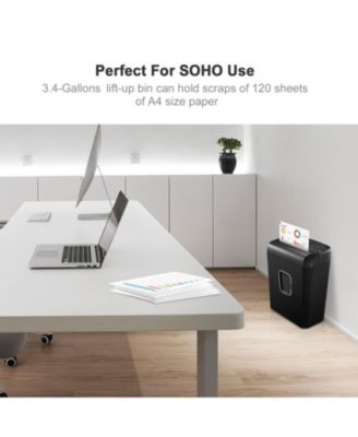6-Sheet Micro-Cut Shredder, P-4 Security, Shreds Paper/Cards/Staples/Clips, 3.4Gal Bin, Home/Small Office