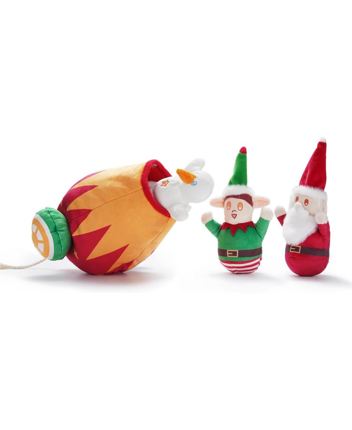 Nocciola 4 in 1 Christmas Canon Squeaky Dog Toys, Big Cannon Load with Squeaky Santa/Snowman/Elf, Hide and Seek Dog Toys, Chirstmas Gift for Dogs