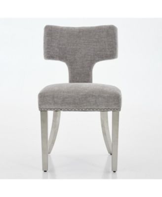 Set of 2 Mid Century Modern Chenille Dining Chairs