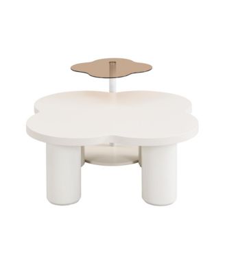 Modern Irregular Coffee Table Set with Glass Top