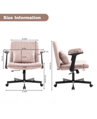 Streamdale Pink Velvet Criss Cross Office Chair