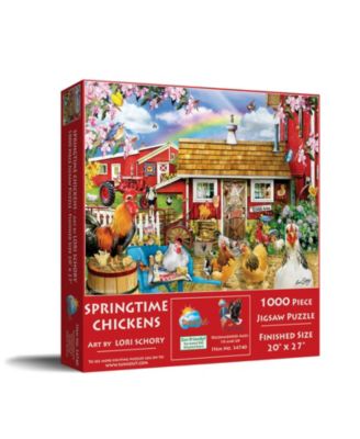 Springtime Chickens 1000 piece Jigsaw Puzzle for Adults