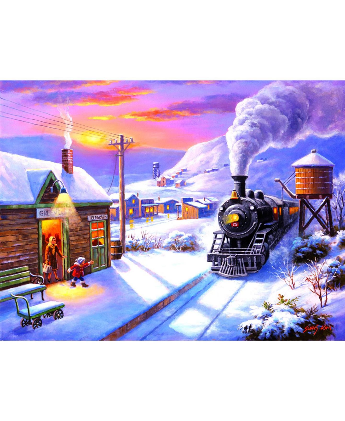 Детский пазл SunsOut Greenville Depot Train-Themed 300 Piece Jigsaw Puzzle, от 15 лет — фото 3