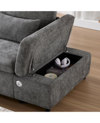 107" Modular Sectional Sofa with Ottoman