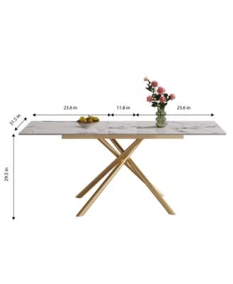 59" Expandable Sintered Stone Dining Table