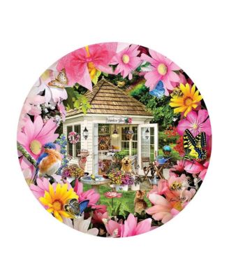 Garden Shed in Flower 500 piece Jigsaw Puzzle for Adults Round
