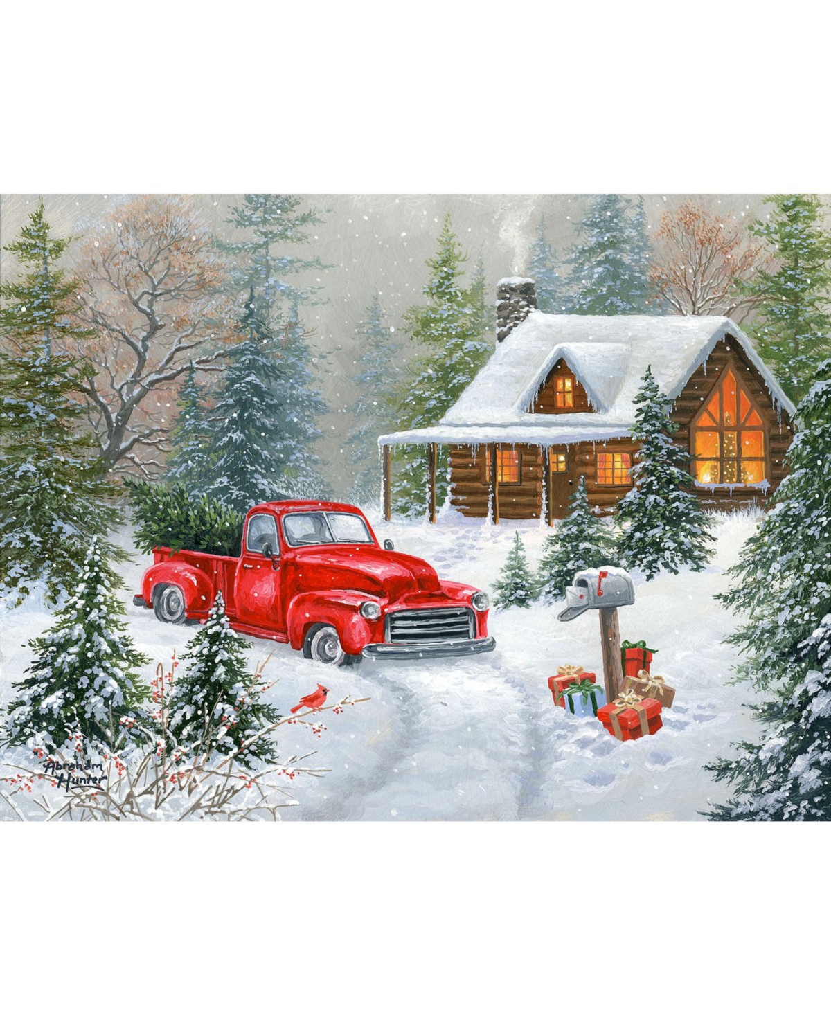 SunsOut Christmas Tree Cabin 500 piece Jigsaw Puzzle for Adults Christmas