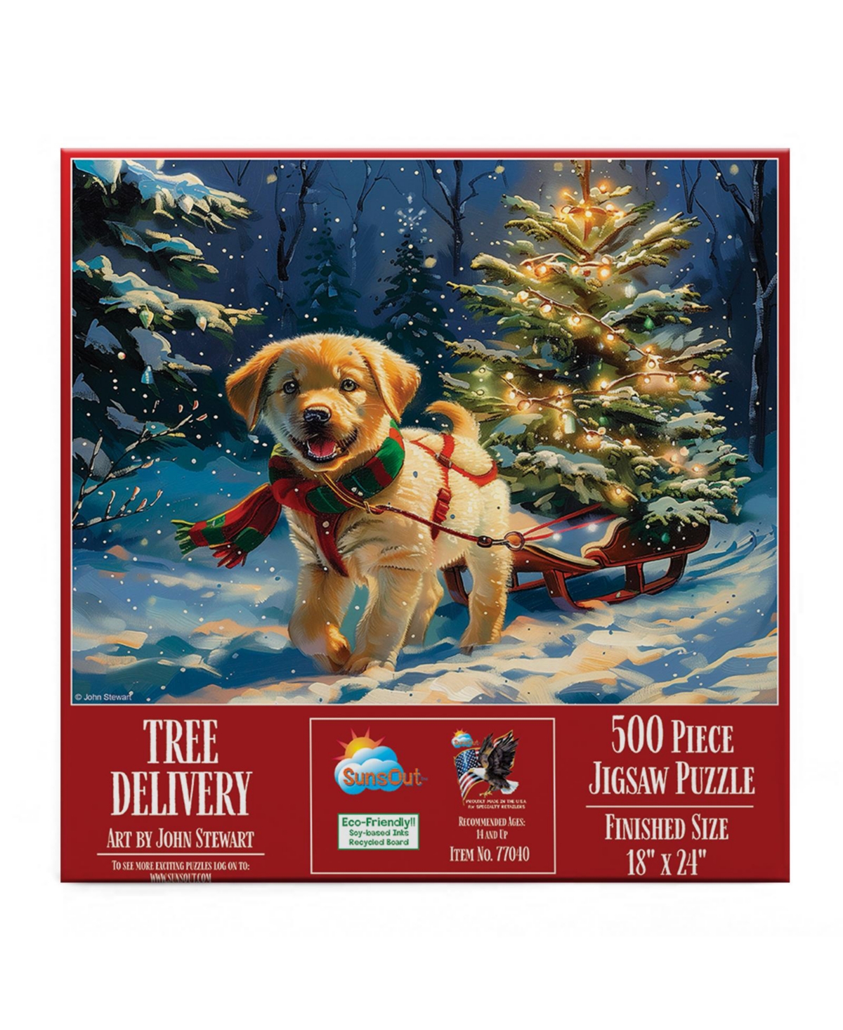 SunsOut Tree Delivery 500 piece Jigsaw Puzzle for Adults Christmas