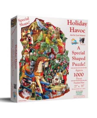 Holiday Havoc 1000 piece Jigsaw Puzzle for Adults Special Shape Christmas