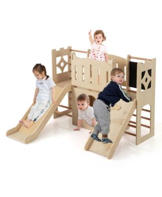 8 in 1 Toddler Wooden Indoor Playground with Climber