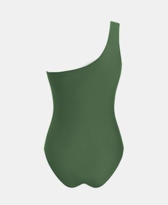 Women's One Shoulder Mesh One Piece Swimsuit