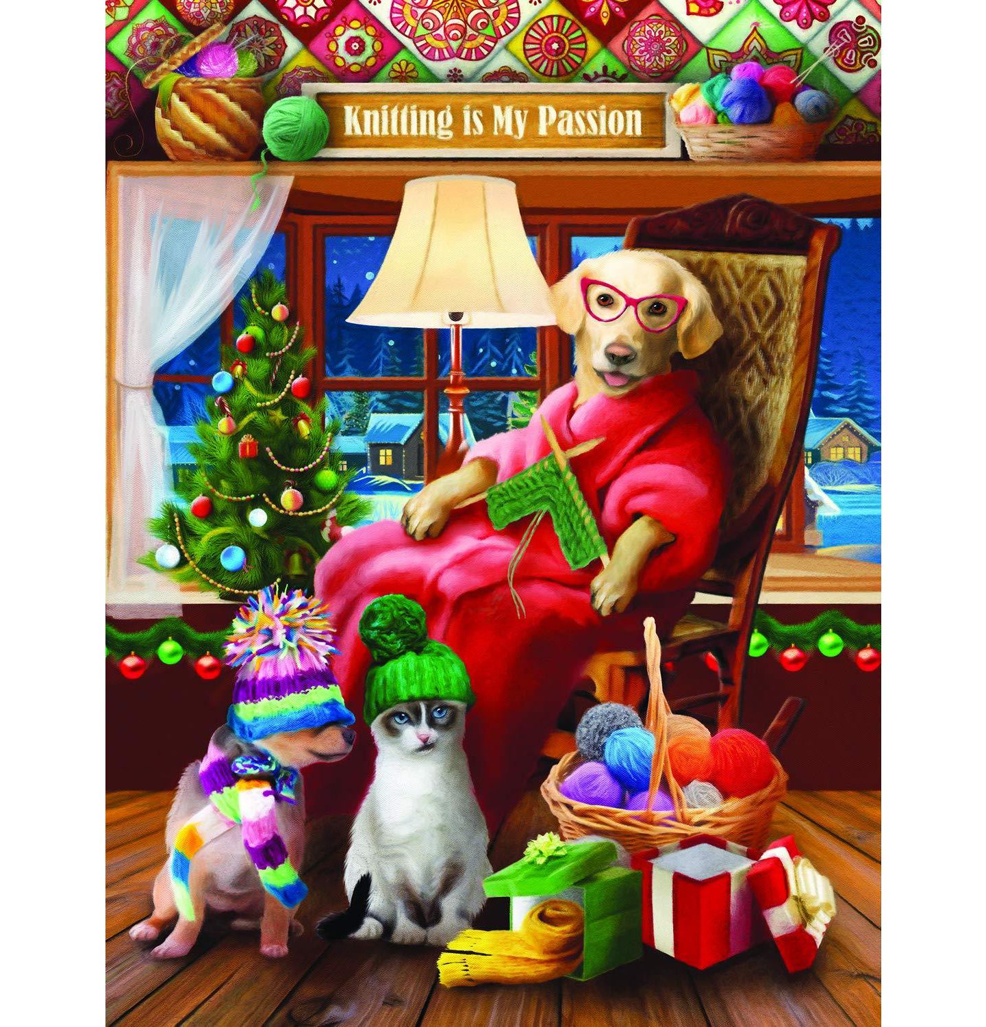 Детский пазл SunsOut Another Knitted Gift from Grandma 300 piece Jigsaw Puzzle for Adults Christmas — фото 3