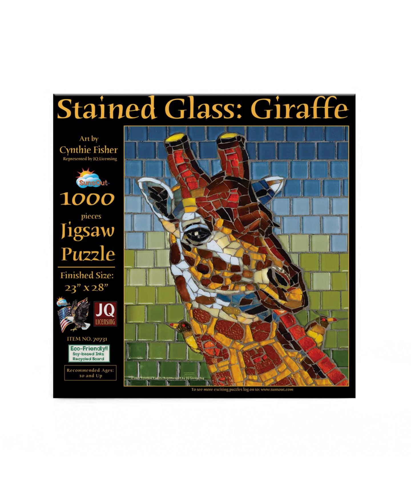 Детский пазл SunsOut Stained Glass Giraffe 1000 Piece Jigsaw Puzzle, Ages 15+ — фото 3