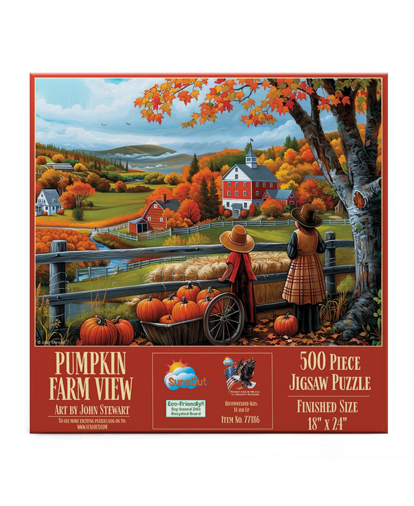Детский пазл SunsOut Pumpkin Farm View 500-Piece Jigsaw Puzzle, от 15 лет — фото 2