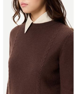Women's Cropped Crewneck Cashmere Sweater