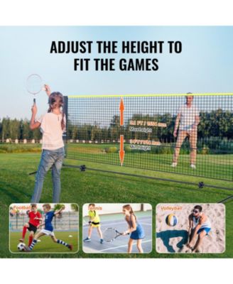 Adjustable Badminton and Volleyball Net, ft Foldable Pickleball Net with Poles, Stand and Carry Bag for Backyard Indoor Outdoor