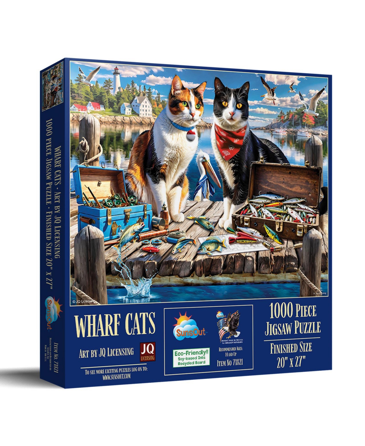 SunsOut Wharf Cats 1000 piece Jigsaw Puzzle for Adults