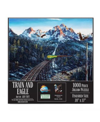 Train and Eagle 1000 piece Jigsaw Puzzle for Adults