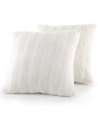 Cheer Collection Plush Reversible Faux Fur 2-Pack Decorative Pillow, 26" x 26"