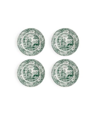 Heritage Green Italian Bread and Butter Plates, Set of 4