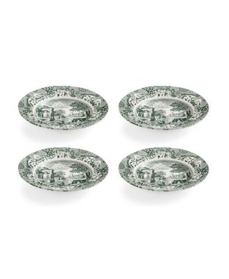 Heritage Green Italian Soup Plates, Set of 4