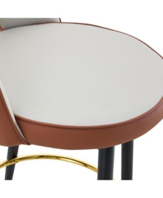 Modern Brown/Gray PU Bar Chairs - Set of 2